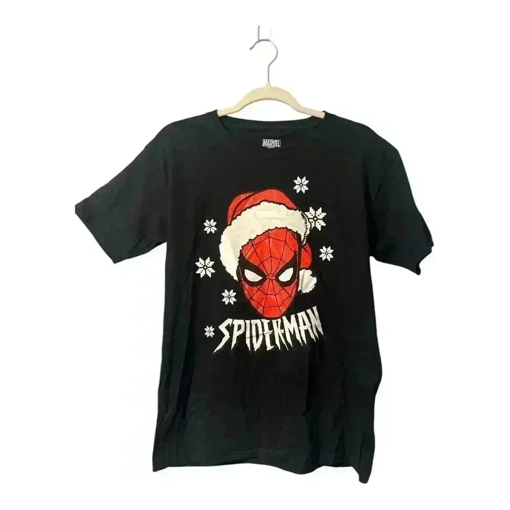 Marvel Boys‎ Spiderman Santa Black T-Shirt, XL